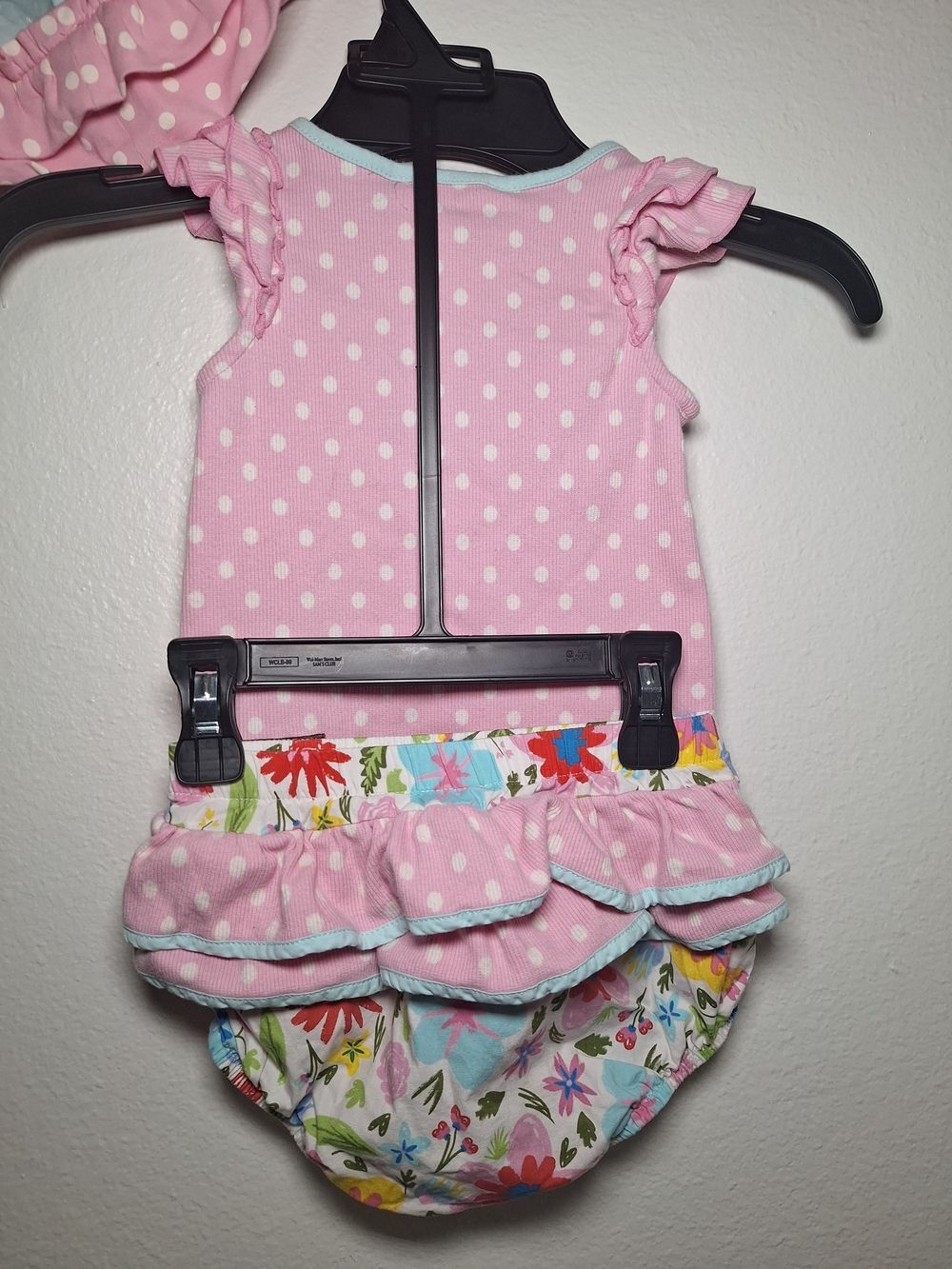 Matilda Jane Pink Polka Dot Romper with Floral Bloomer & Hat - Picture 6 of 11